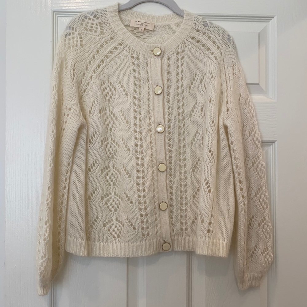 Sezane cream cardigan